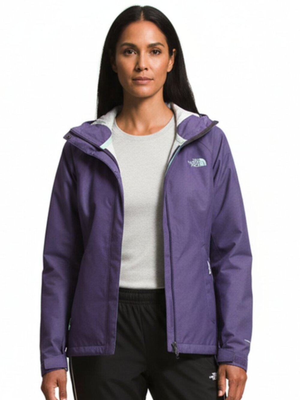 The North Face HyVent 2.5L Sz L Purple Waterproof Hooded Rain Jacket Women's.